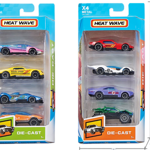 2024 Latest 4pcs in A Box Promotion Diecast 1/64 Hot Slide Free Wheels Mini Alloy Car Model Toy