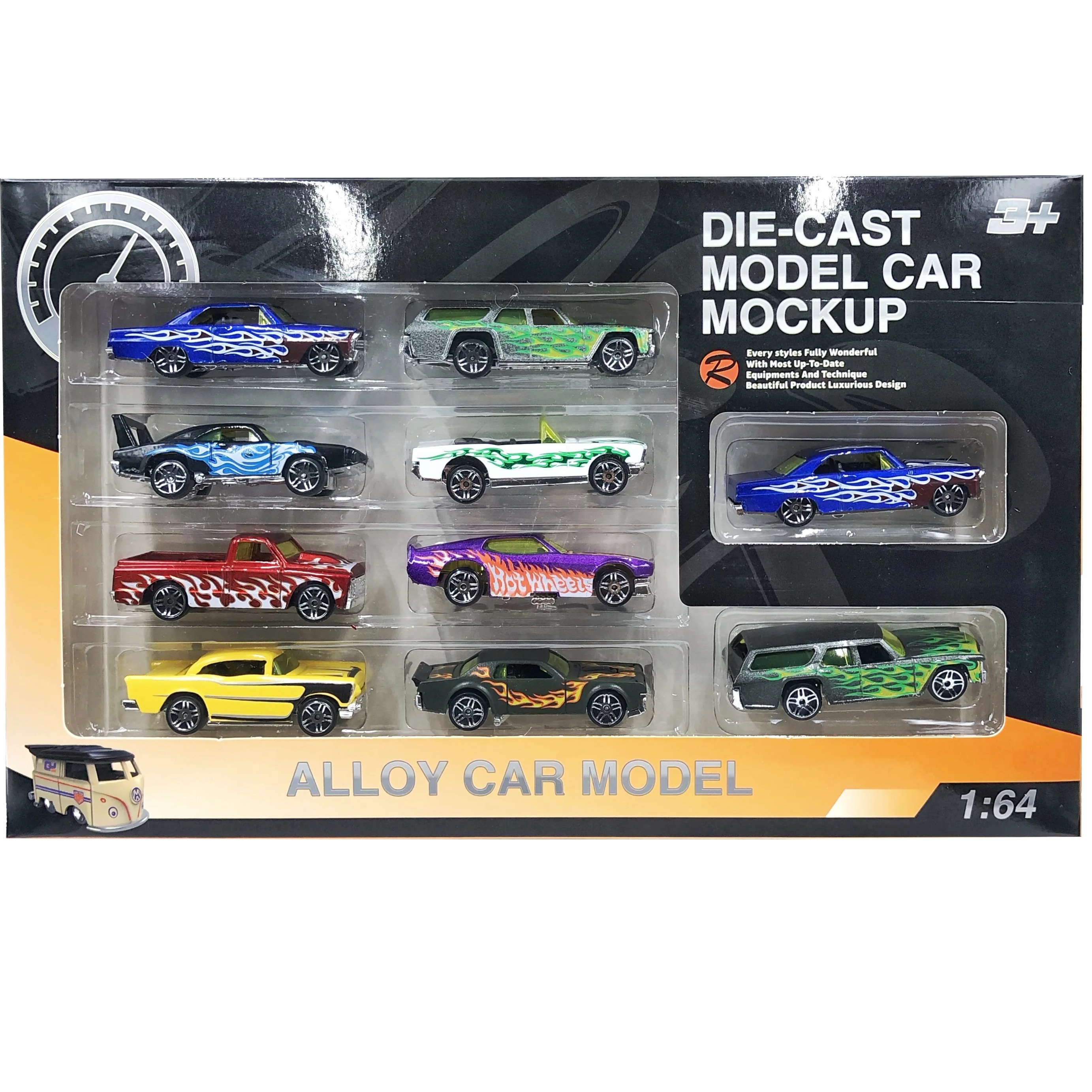 2024 Newest Style Mini Hot Slide Wheels Toy Car Model 1/64 Scale 10pcs Diecast Toy Vehicles Racing Classic car