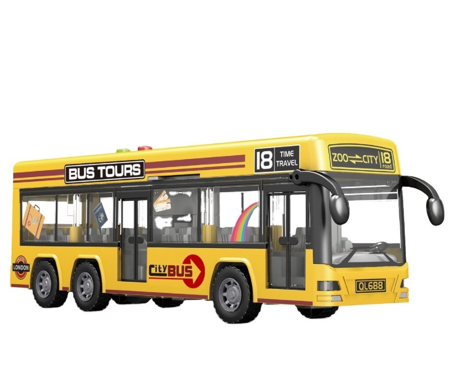 High Quality Learning Toys Bus Open Door City Service Bus Sightseeing Buses For Kids