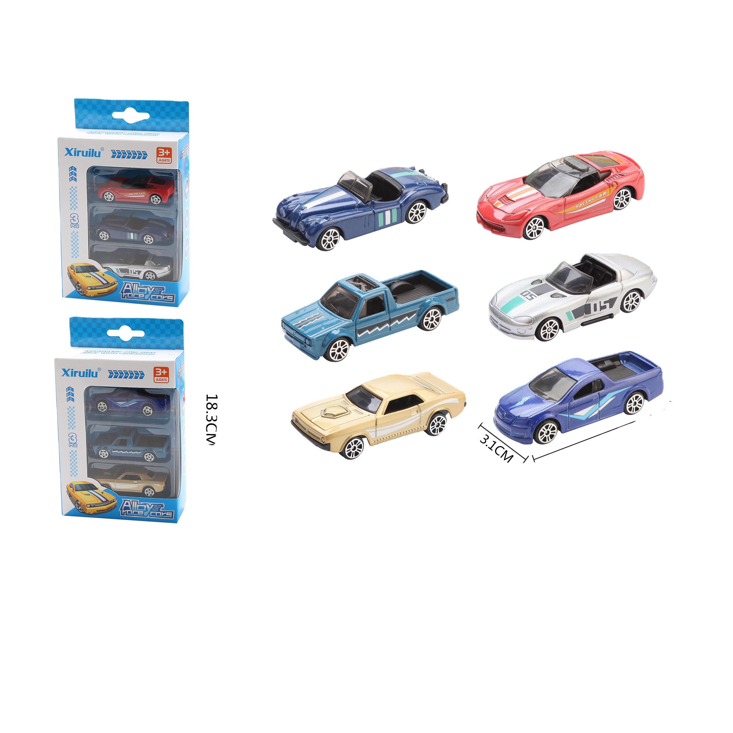 3PCS Alloy Promotional Set Miniature 1/64 Diecast Model Car Toys diecast toys