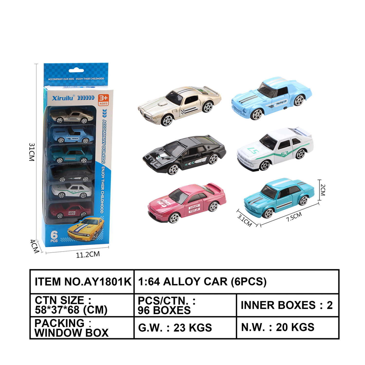 Car Toy Set Model Car Diecast Toys Item 16PCS Alloy on Sales New Metal Color Box Mini Size & Gift Sets Unisex 3 Carton 1:64 36