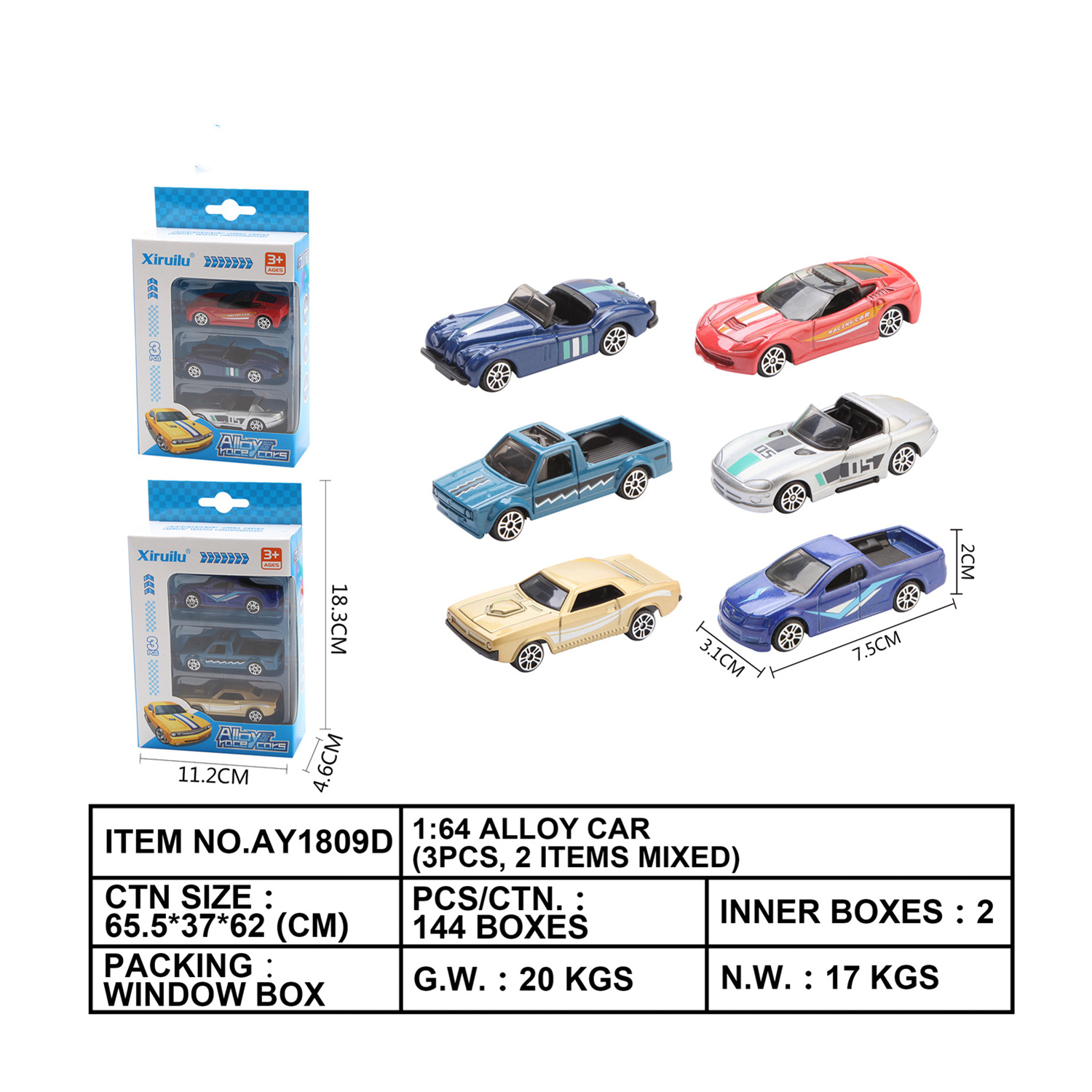 3PCS Alloy Promotional Set Miniature 1/64 Diecast Model Car Toys diecast toys