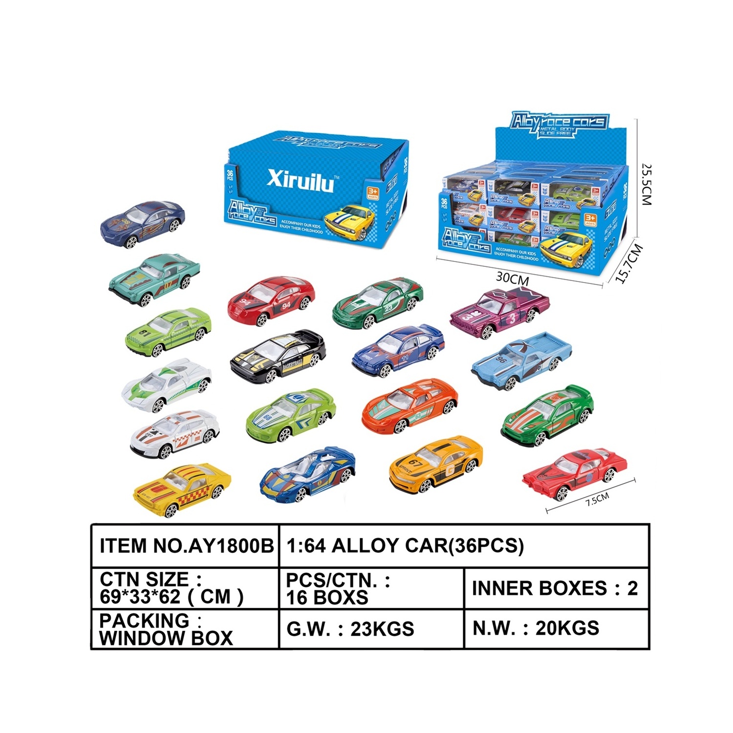 Car Toy Set Model Car Diecast Toys Item 16PCS Alloy on Sales New Metal Color Box Mini Size & Gift Sets Unisex 3 Carton 1:64 36