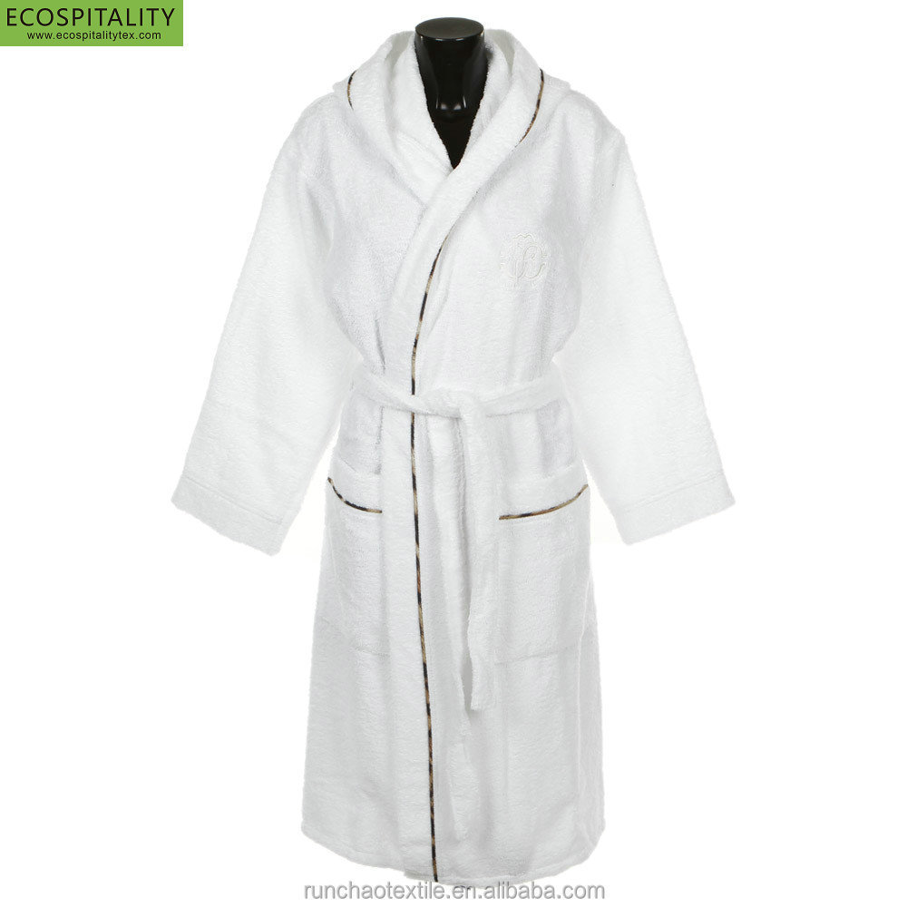 100% Cotton Terry Towel Double Loops Hotel Bathrobe with Logo