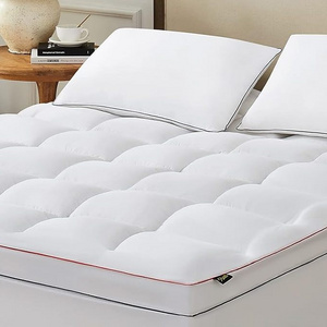 Mattress Pad Cover Pillow Top Topper Padded Luxury Cooling Down Thick Size Woven 40 Plain