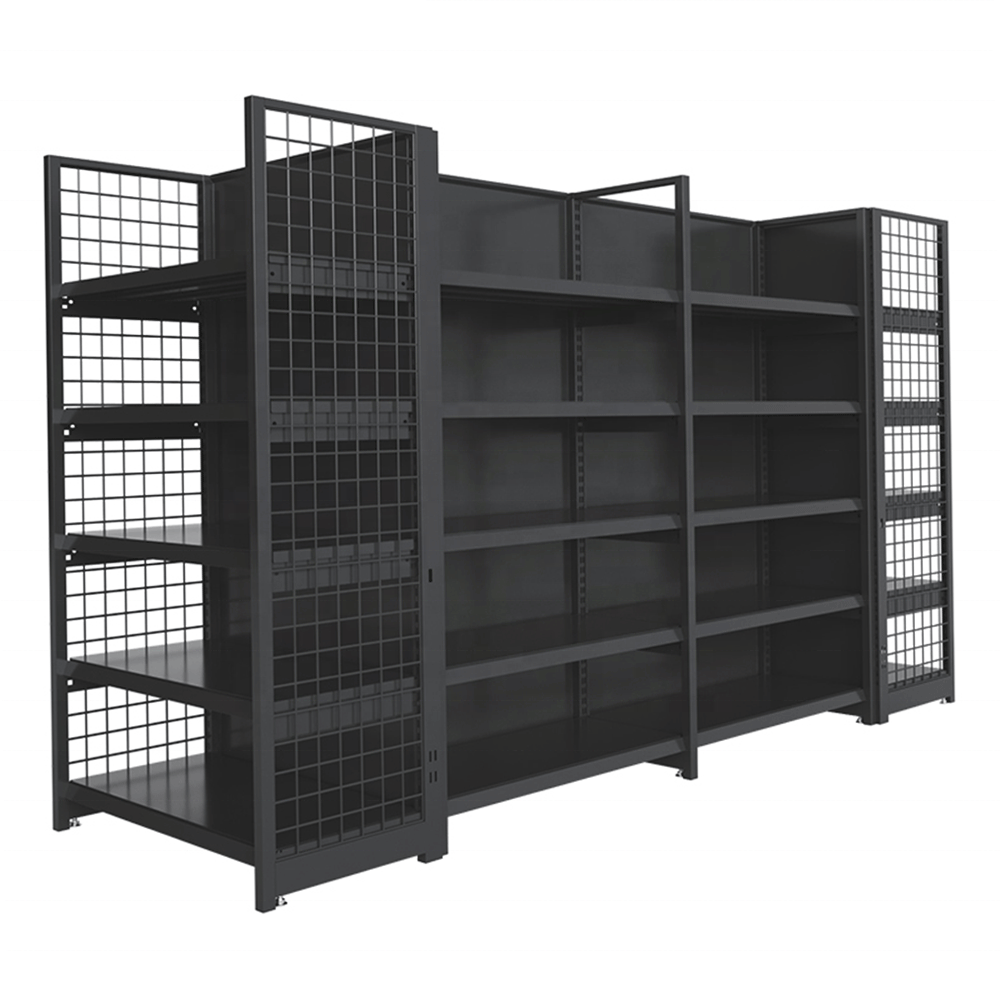 Retail Store Used Metal Supermarket Rack 60KG For Shop Display Shelf estante Gondola shelving led display racks