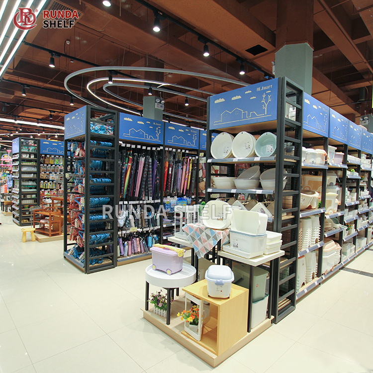 Shelf Designs for Shops RD-40# Case 85kg/layer Q235B  7-15 Days Store Display Shelf 900-1200mm Heavy Duty Light Duty rz