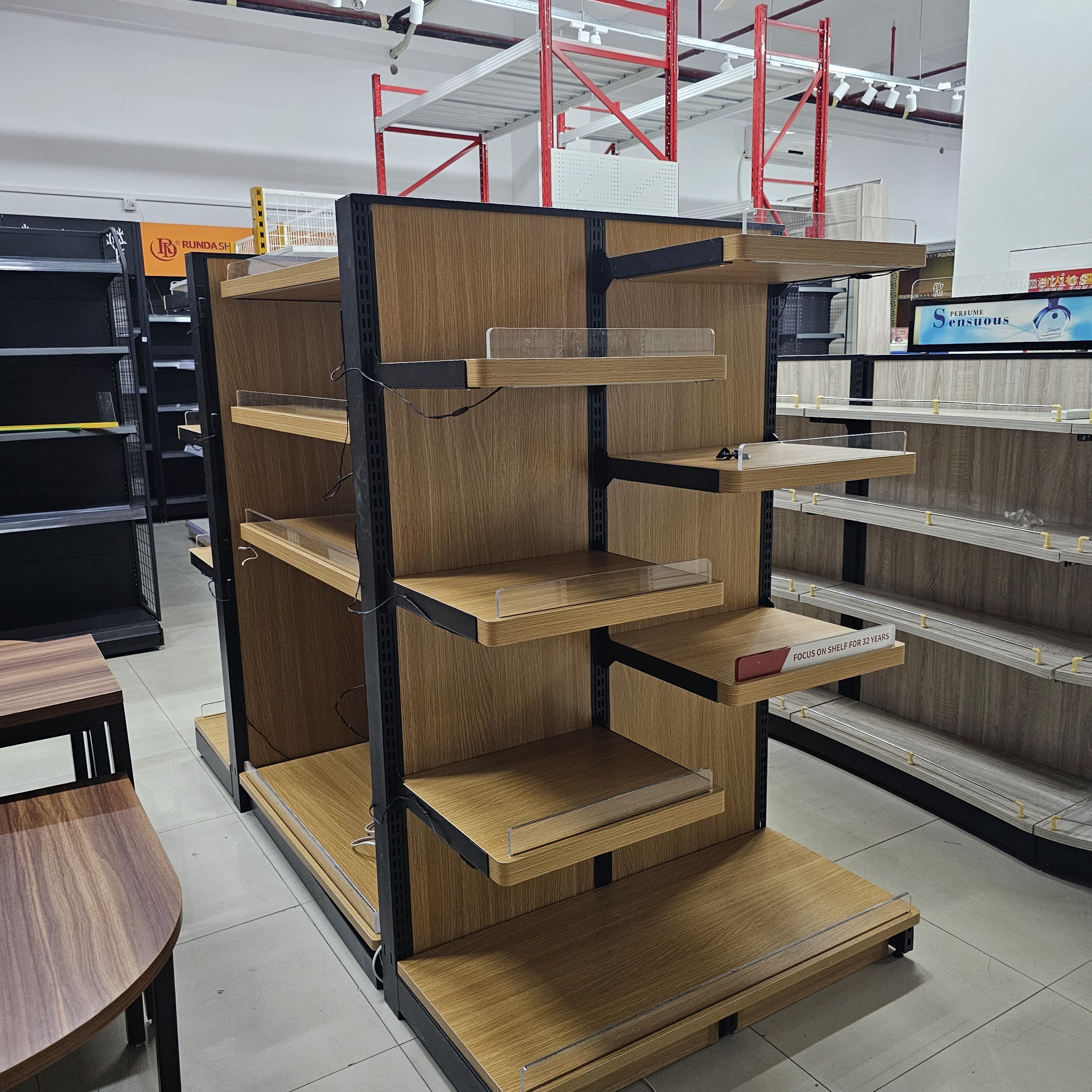 RunDa Heavy Duty Supermarket Metallic Shelves Store Display Racks Gondola Shelving OEM and ODM