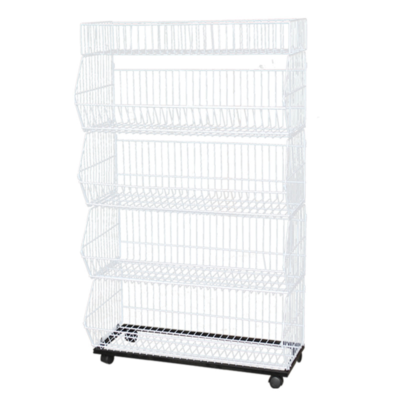 RD-supermarket wire mesh basket display racks/big load grocery shelf