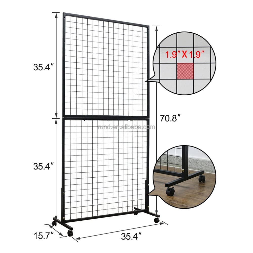 Gridwall Panel Display Stand Heavy Movable Floorstanding Grid Wall Panels Retail Display Rack