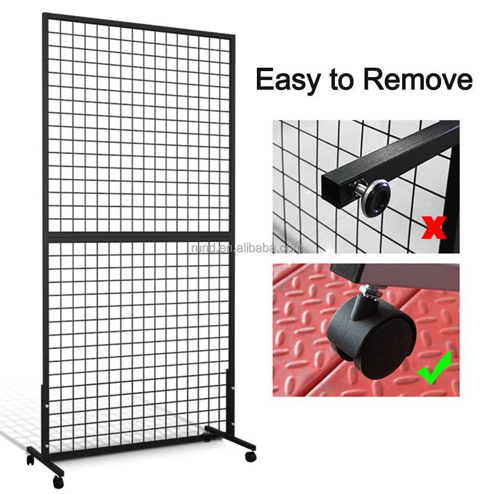 Gridwall Panel Display Stand Heavy Movable Floorstanding Grid Wall Panels Retail Display Rack