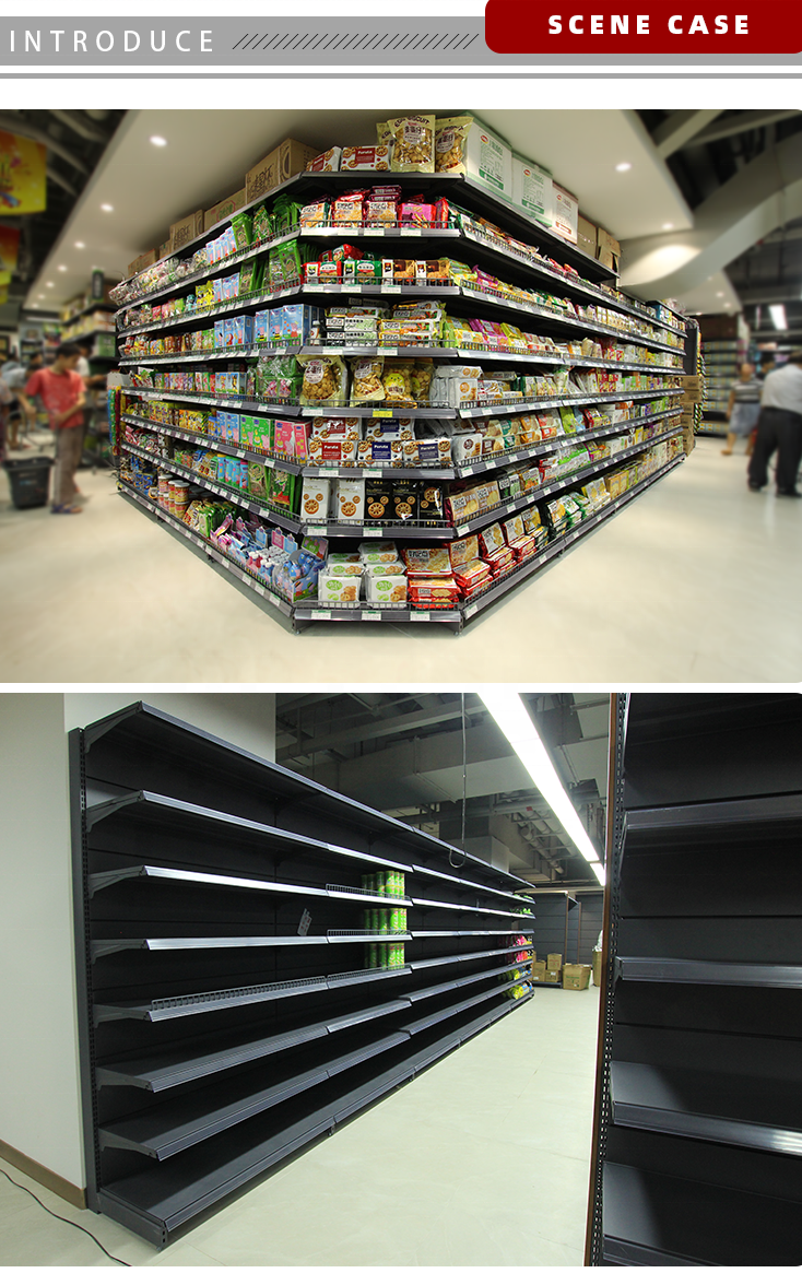 Shelves for Retail store display rack  120KG for  grocery and supermarket items food and Gondola Shelves