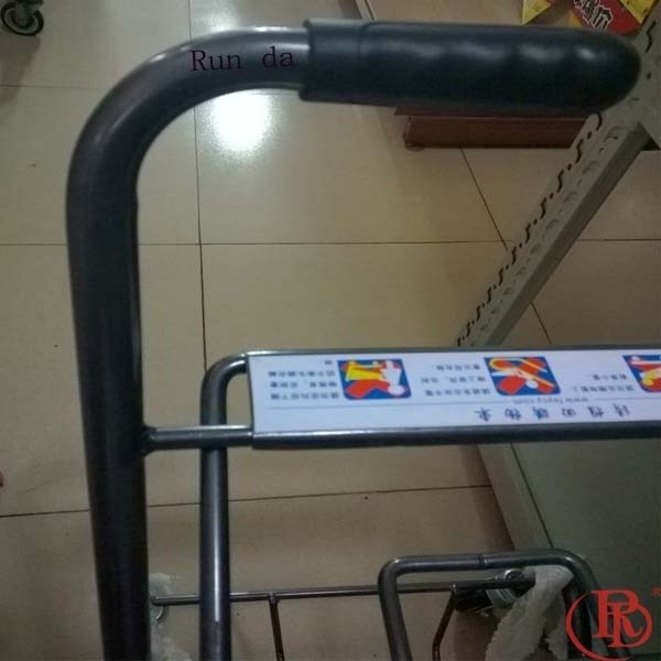 Supermarket shopping cart convenience store shopping mall trolley double-layer household shopping cart with wheels