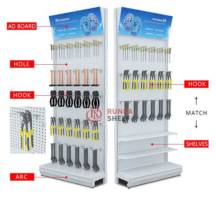 Accessories Display Shelf Metal Pegboard Slant Board  Rack For Hardware Accessory Display Stand Shelf For Tool Shop