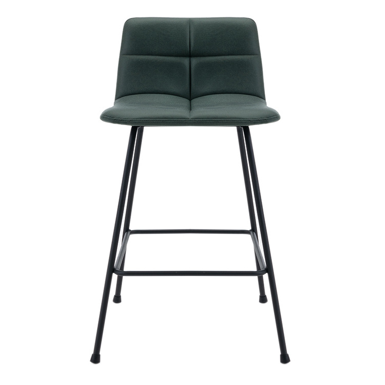 Green Leather Seat Strong High Bar Stool Modern Breakfast Counter Chairs