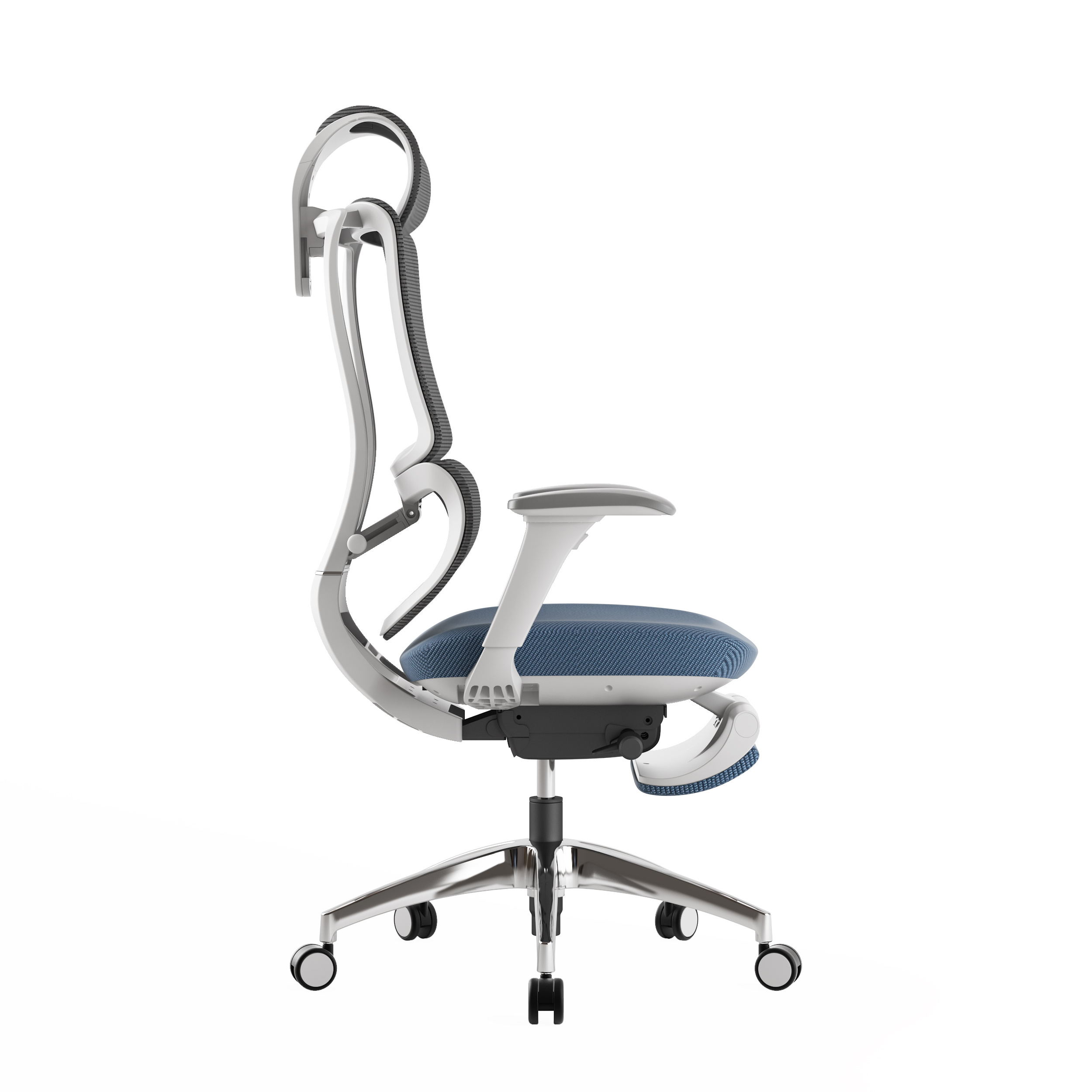 With Excellent Quality white high back Office Chair hydraulic Functional with footrest  revolving guest manager Office Chair