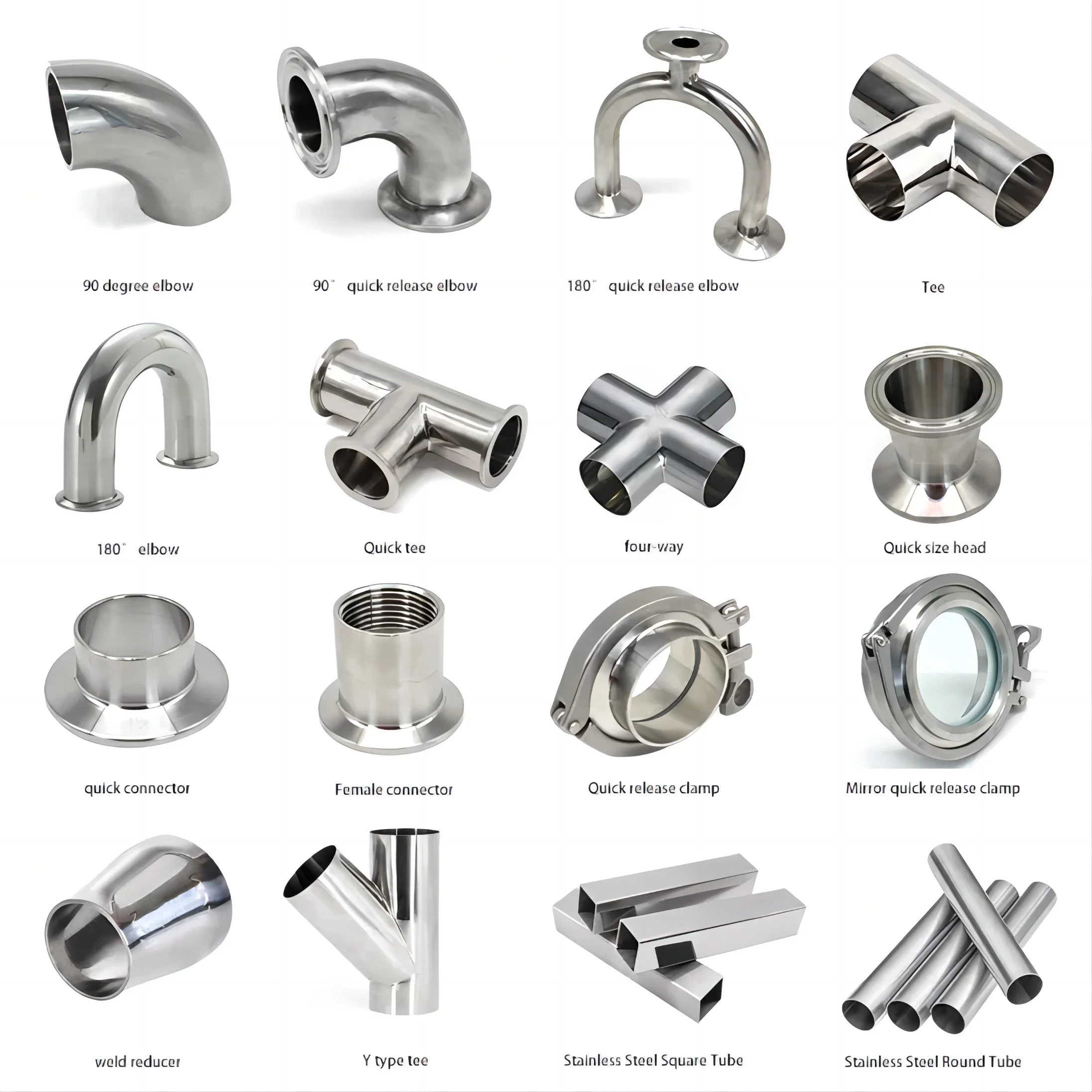 Stainless steel  304 316l multi-type male female reducing elbow tee cross union cap coupling hose fittings thread pipe fittings