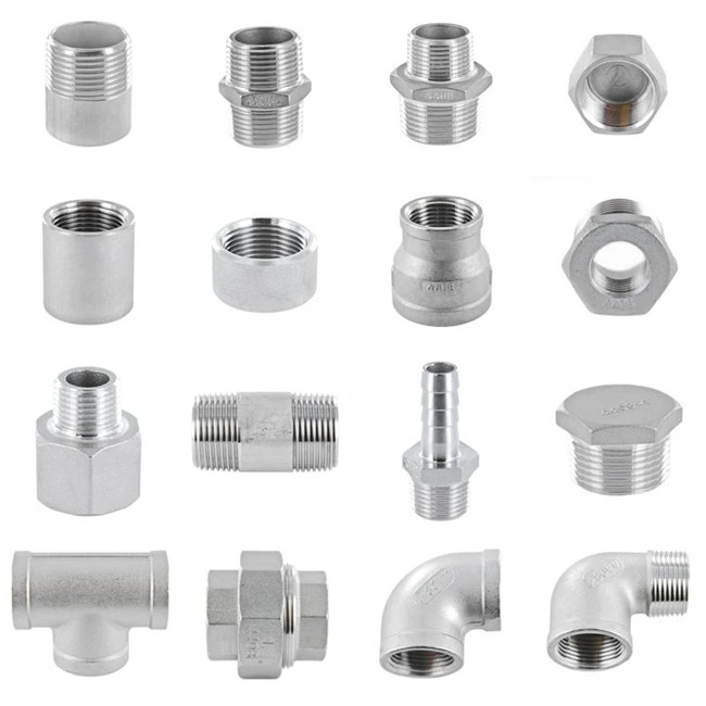 Stainless steel  304 316l multi-type male female reducing elbow tee cross union cap coupling hose fittings thread pipe fittings