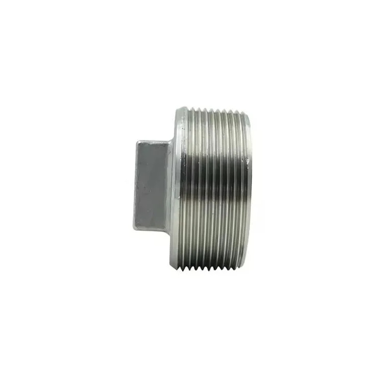 Male Thread Plug Pipe Fitting Square Plug 304 316 Stainless Steel Custom Casting Pipe Fitting Square Plug