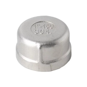 304 Stainless Steel Female Pipe Caps Threaded Pipe Fitting Round Caps For Fire Plumbing