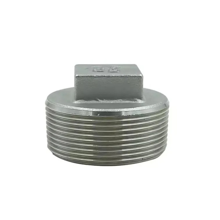 Male Thread Plug Pipe Fitting Square Plug 304 316 Stainless Steel Custom Casting Pipe Fitting Square Plug