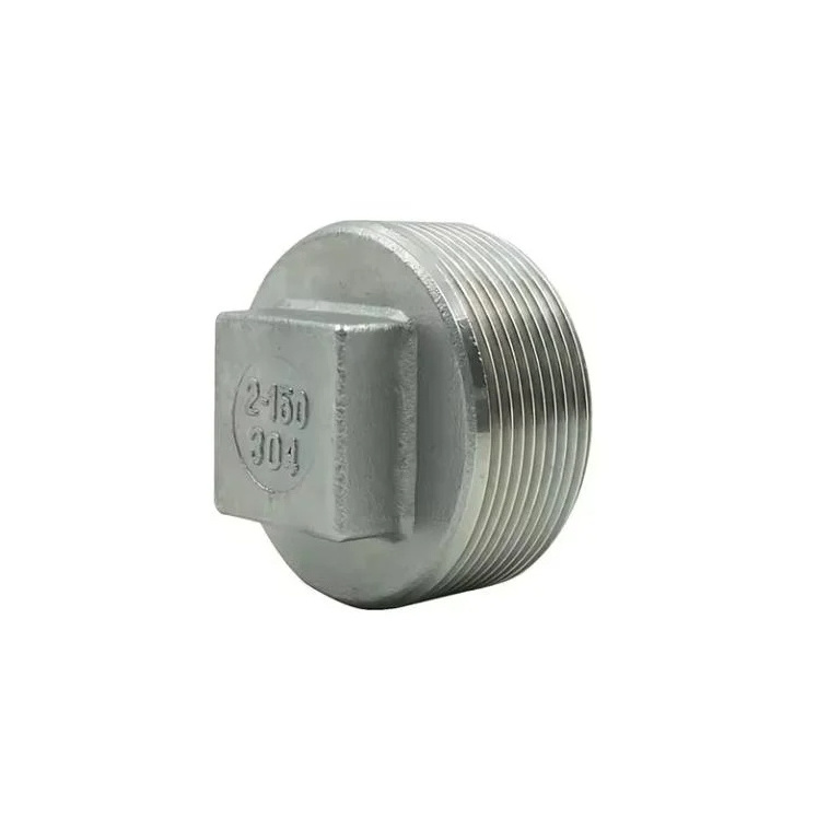 Male Thread Plug Pipe Fitting Square Plug 304 316 Stainless Steel Custom Casting Pipe Fitting Square Plug