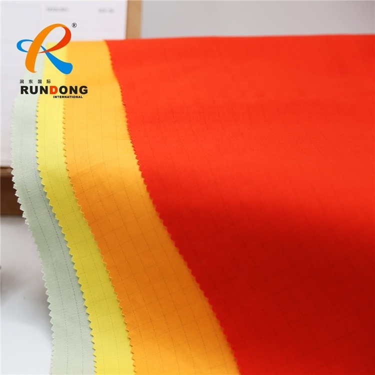 Rundong 65 35 pc  peach TC twill 21*21 108*58 flame retardant 100% cotton 7*7 workwear twill fabrics