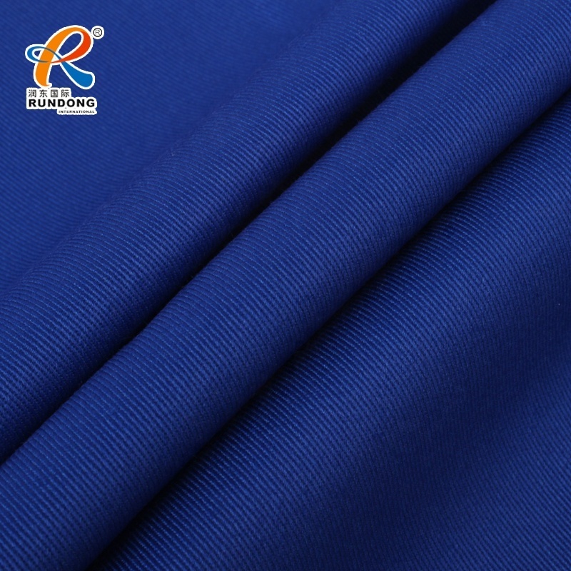 Rundong 65 35 pc  peach TC twill 21*21 108*58 flame retardant 100% cotton 7*7 workwear twill fabrics