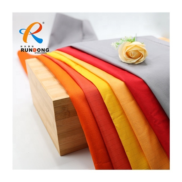 Rundong 65 35 pc  peach TC twill 21*21 108*58 flame retardant 100% cotton 7*7 workwear twill fabrics