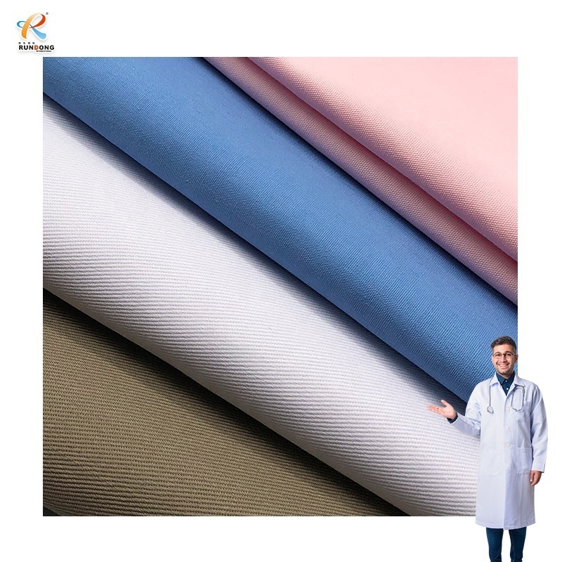 Rundong  hospital nurse uniform  resistance to chlorine bleaching  150gsm  60 cotton 40 polyester medical fabric