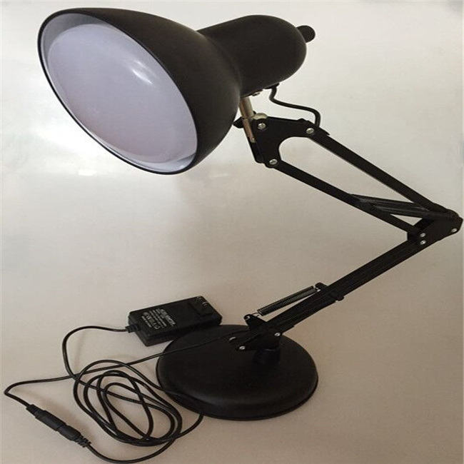 hot Office Studio Home Desk Lamps Led Bulb Lamps Table Black Desk Light Flexible Swing Arm Clamp Mount Lamp for home