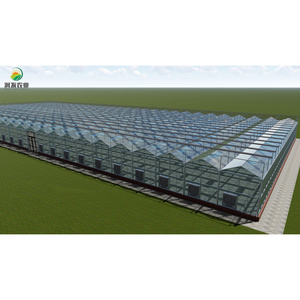 Portable Polycarbonate Greenhouses Multi-span Greenhouse Solar Dryer With Hydroponic Co2 Generator