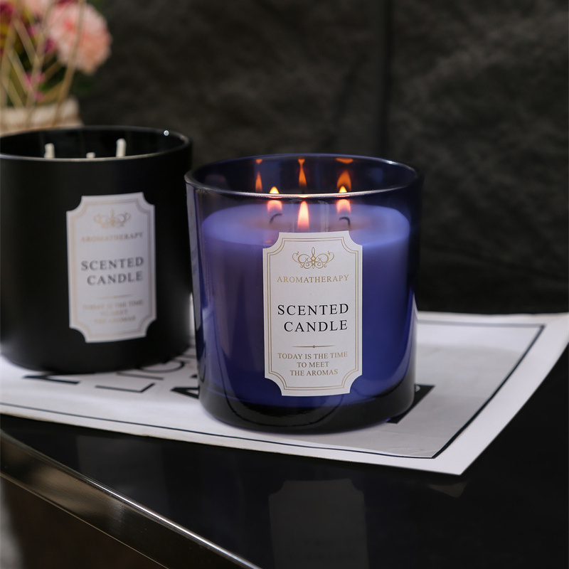 Wholesale luxury scented candles private label three wick scented candle