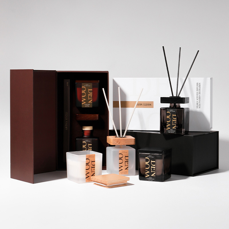 Candles and Diffuser Set Packaging Luxury Reed Diffuser Candle Set Gift Box