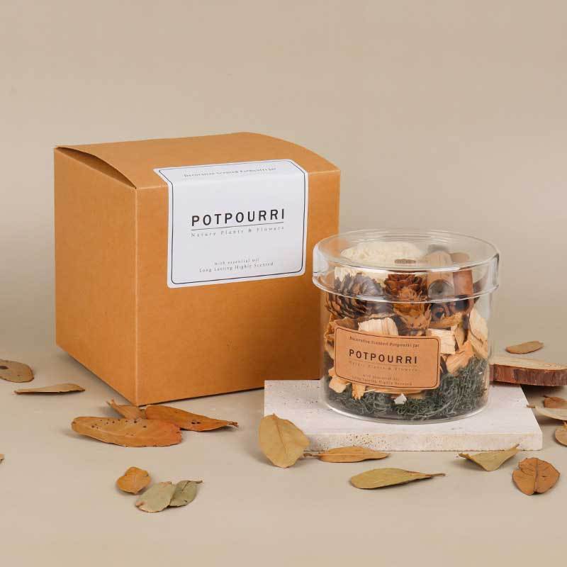 Glass Jar Scented Potpourri With 10ml Oil Spray Set