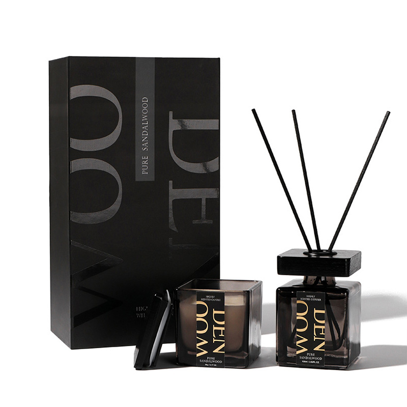 Candles and Diffuser Set Packaging Luxury Reed Diffuser Candle Set Gift Box