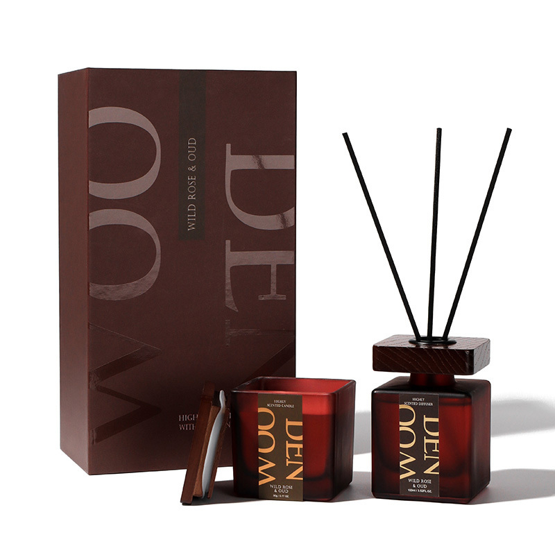 Candles and Diffuser Set Packaging Luxury Reed Diffuser Candle Set Gift Box