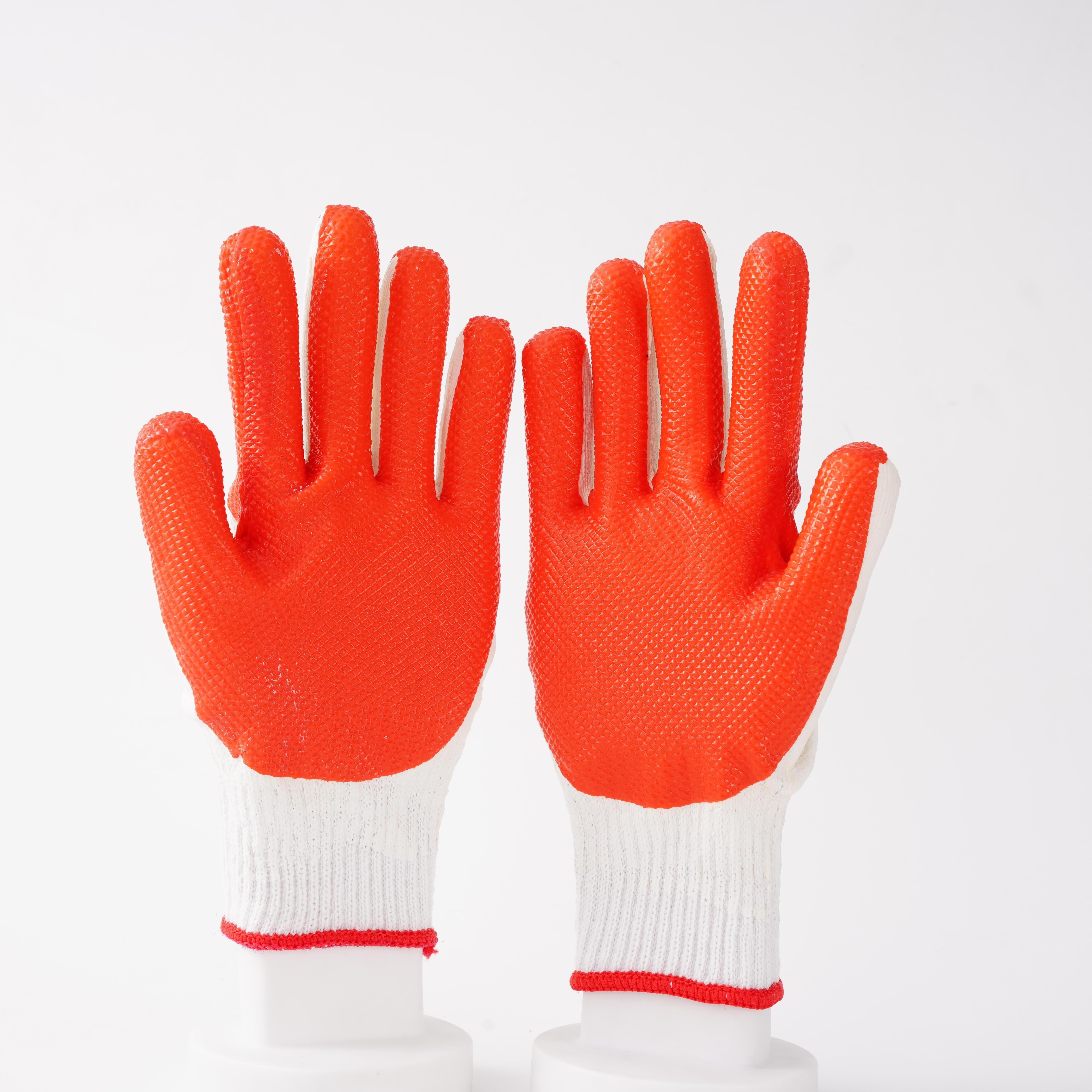 pairs large rubber latex double coated work gloves latex coating safety gloves laminated latex gloves