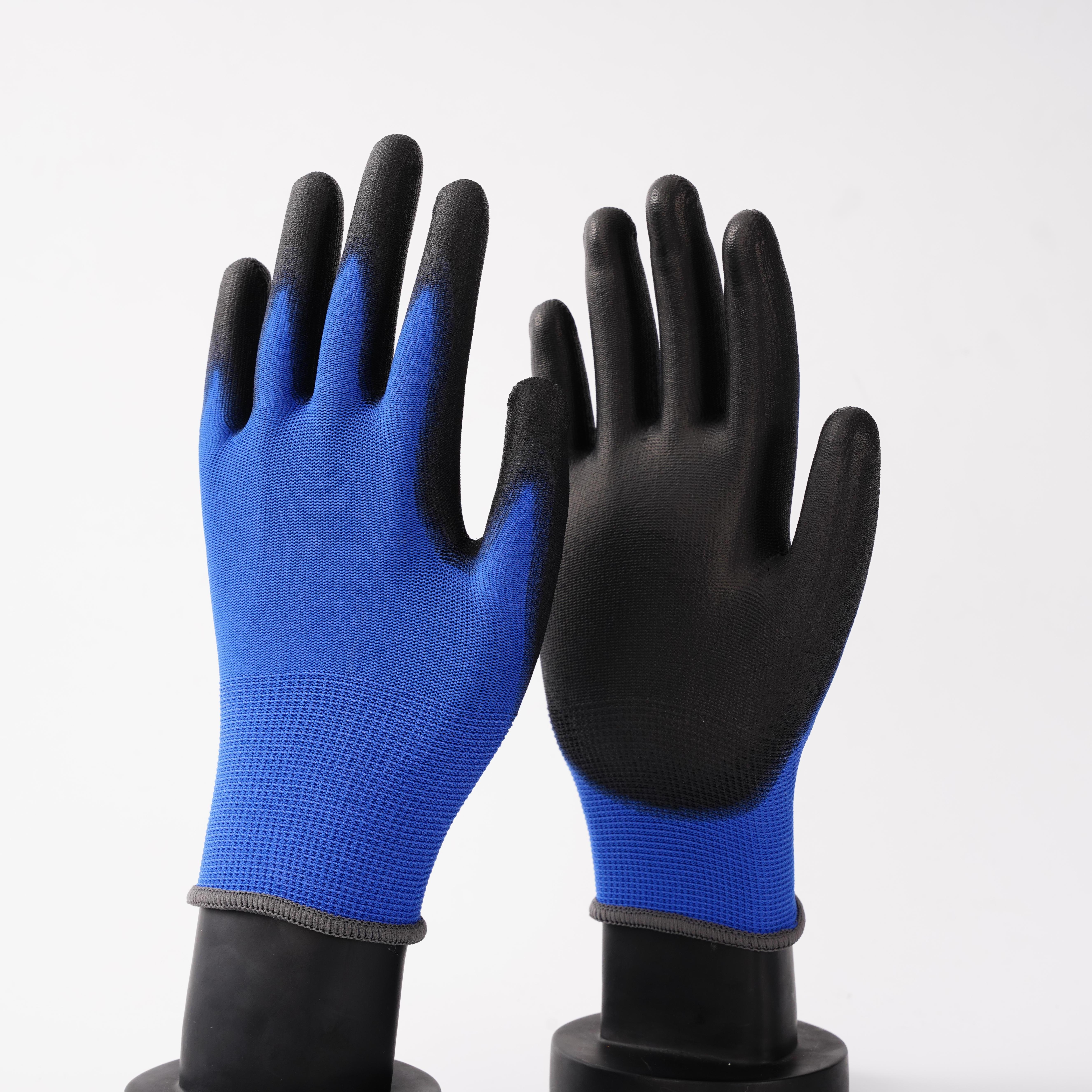 Good Quality Anti-Static Warm Black Coated Work Bodyguard Safety Gloves Touch Pu Working Glove