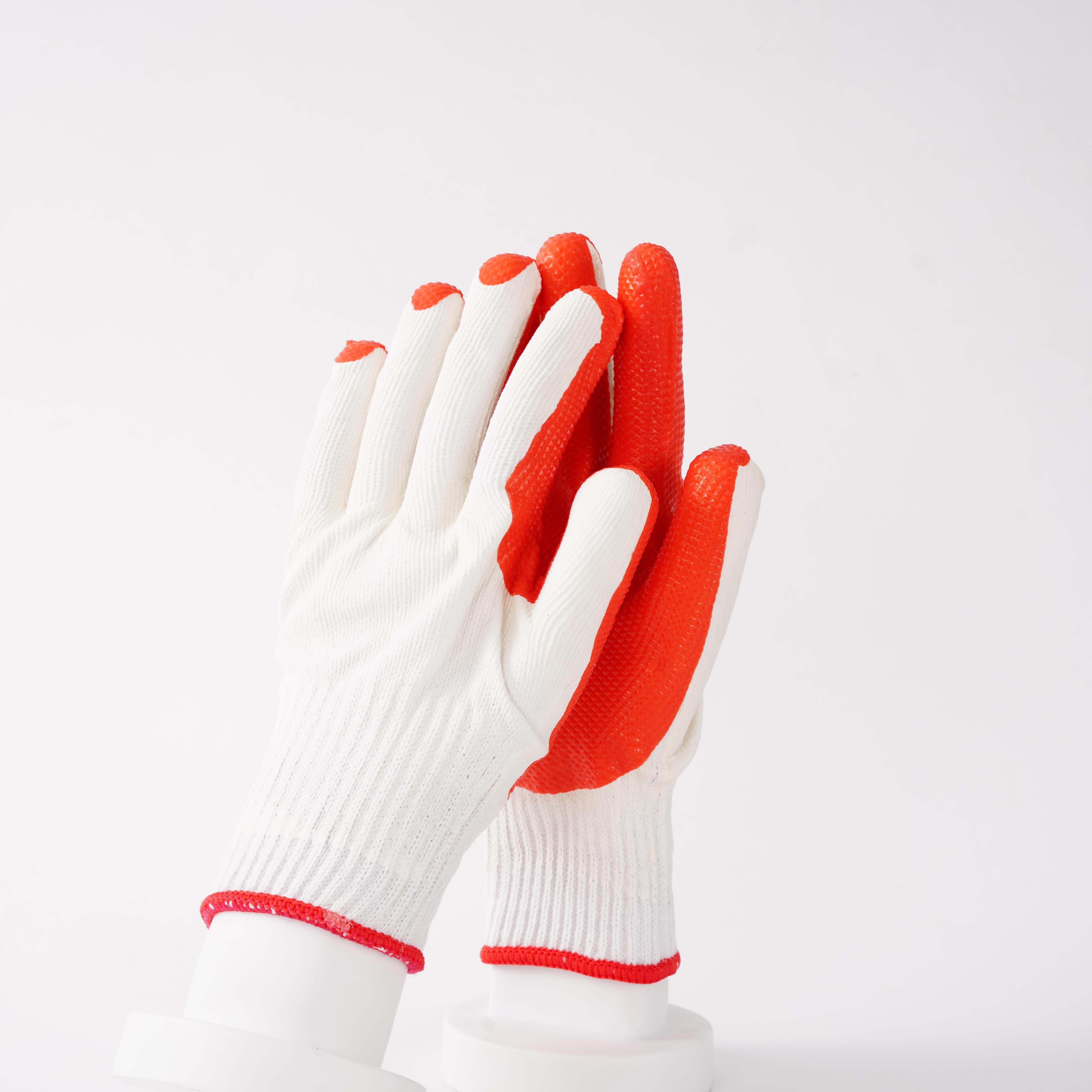 pairs large rubber latex double coated work gloves latex coating safety gloves laminated latex gloves