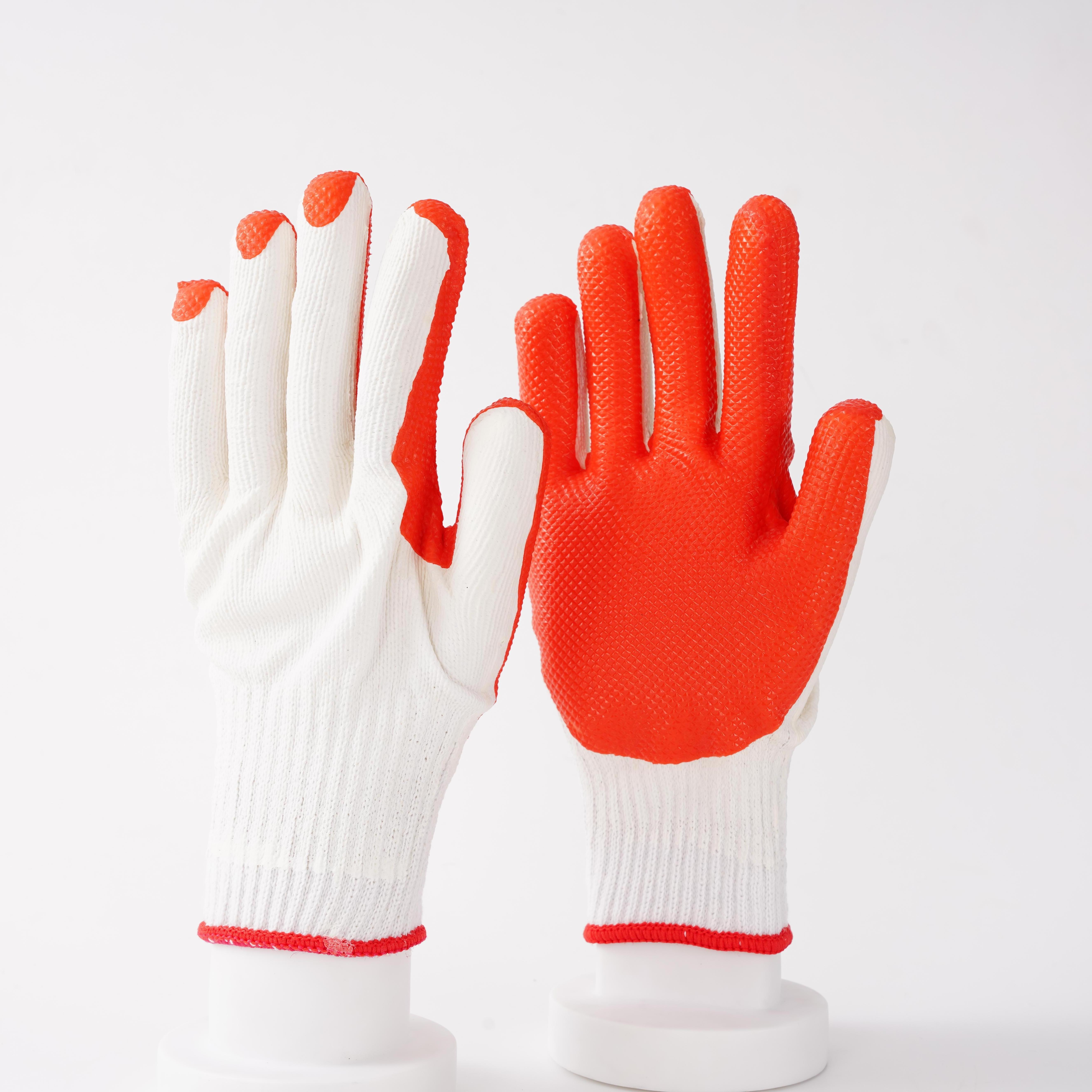 pairs large rubber latex double coated work gloves latex coating safety gloves laminated latex gloves