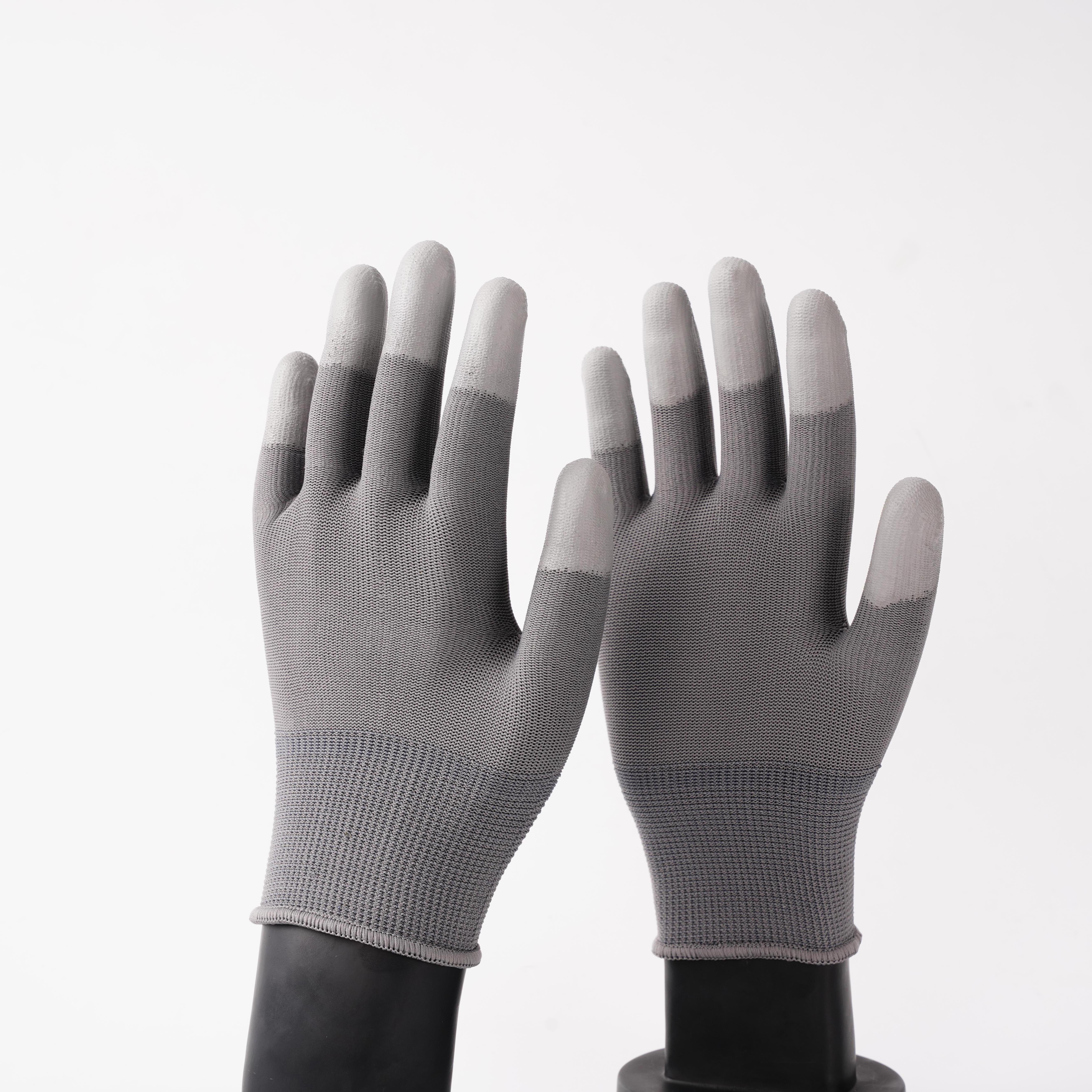 Good Quality Anti-Static Warm Black Coated Work Bodyguard Safety Gloves Touch Pu Working Glove