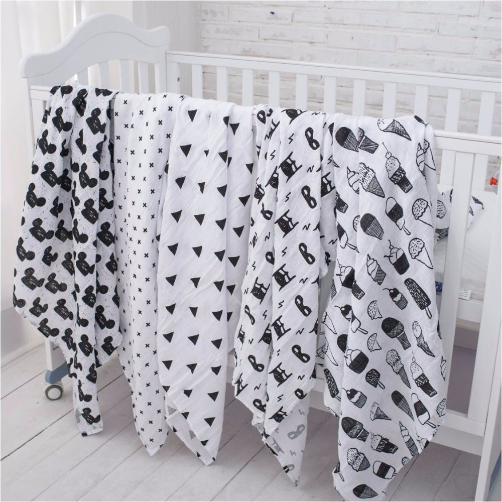 47*47 inch size 100% muslin organic bamboo cotton baby swaddle blanket