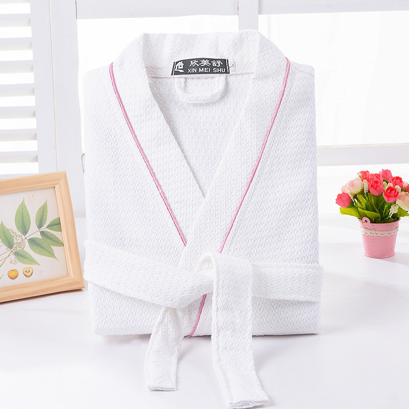 Bulk Organic Waffle Robes 100% Cotton Hilton Hotel Towel Bathrobe For Spa