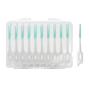 Disposable New Interdental Brushes Dental Floss Picks Ended Rubber Toothpick