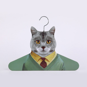 Cartoon hangers animal  design printing paper cardboard cat  hangers for clothes display