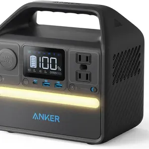 Anker 521 Portable Power Station  256Wh Solar Generator (Solar Panel Optional) with LiFePO4 Battery Pack  200W 6-Port Powerhouse