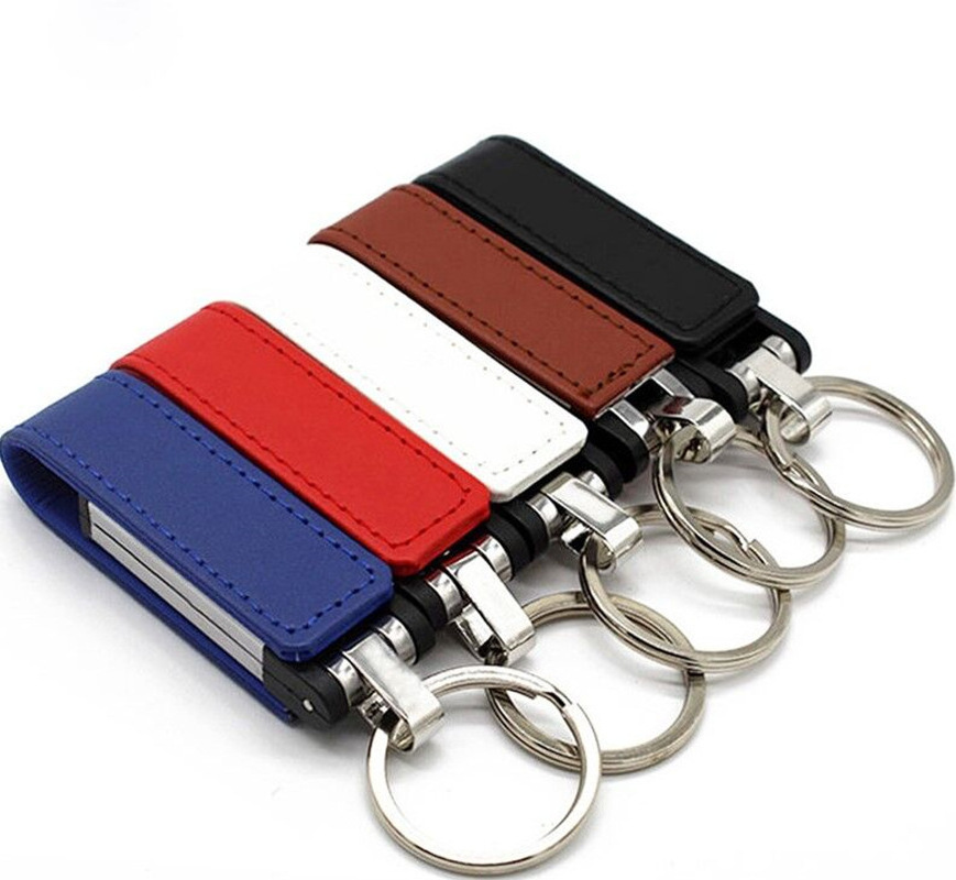 2024 leather USB flash drive 64GB u disk factory custom logo 	 usb flash drive 128 gb