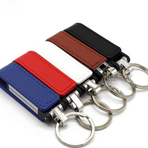 2024 leather USB flash drive 64GB u disk factory custom logo 	 usb flash drive 128 gb