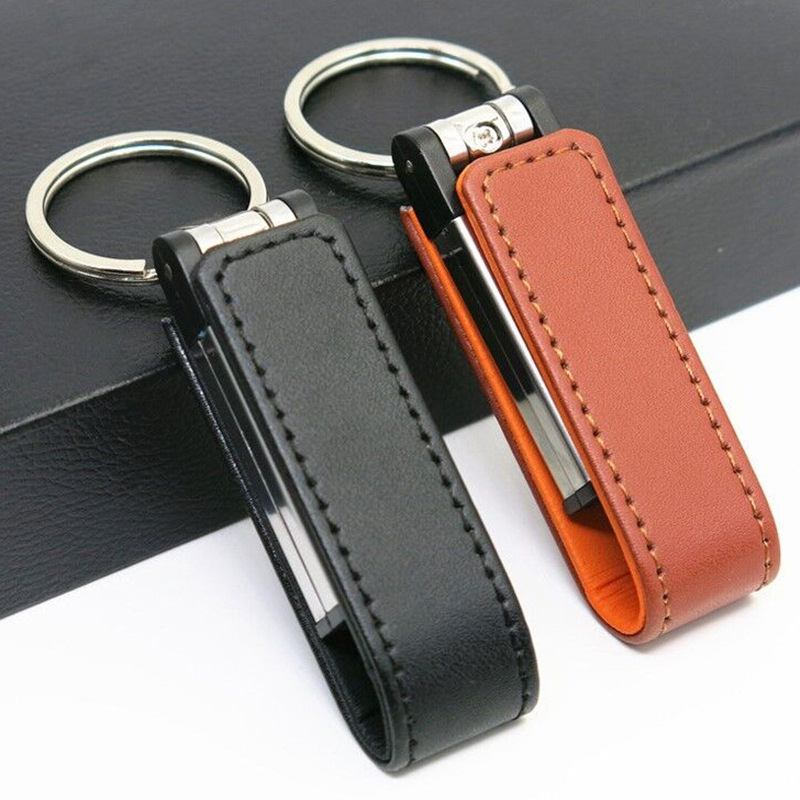 2024 leather USB flash drive 64GB u disk factory custom logo 	 usb flash drive 128 gb